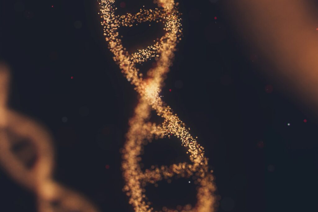 abstract image of dna double helix structure